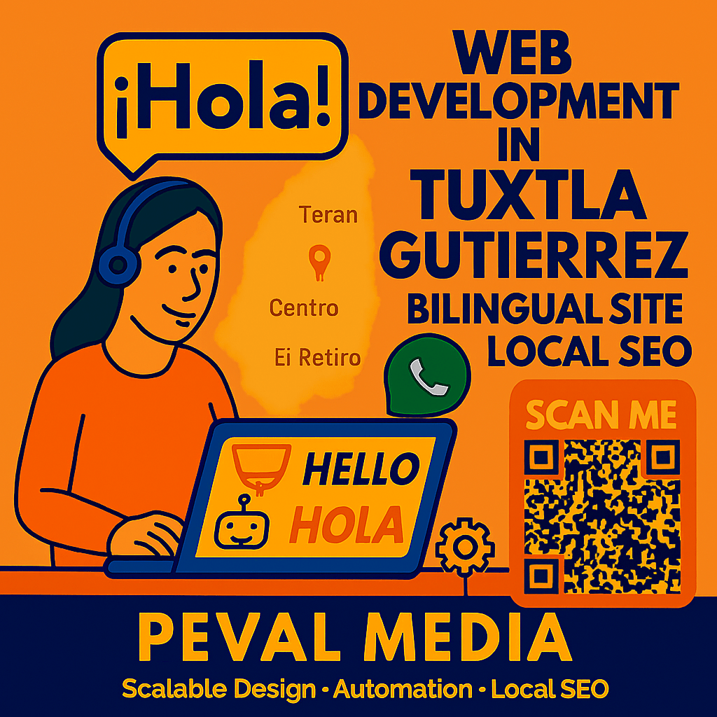 Bilingual web development in Tuxtla Gutiérrez with chatbot integration, smart forms, and SEO for Terán, Centro, and El Retiro.